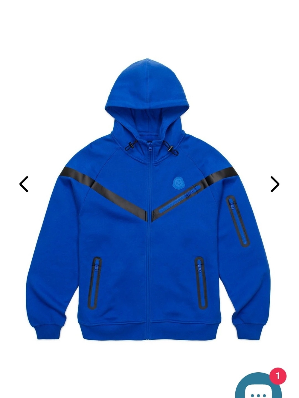 Blue Zip-Up Hoodie Jacket - Men's Hooded Sweatshirt